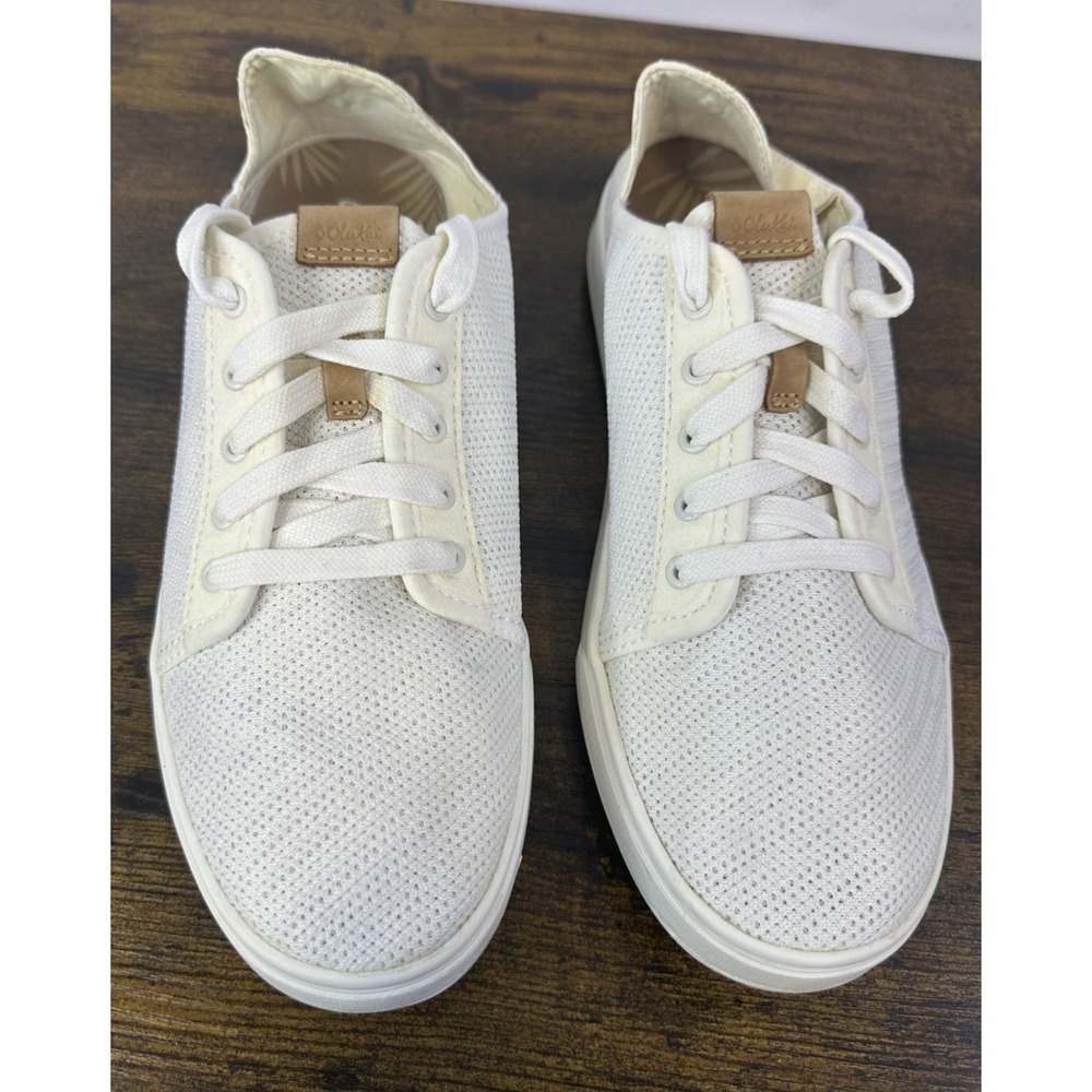 Olukai Pehuea Li Convertible Sneaker Lace Up Knit White Shoes Women's Size 9.5 - Picture 16 of 16